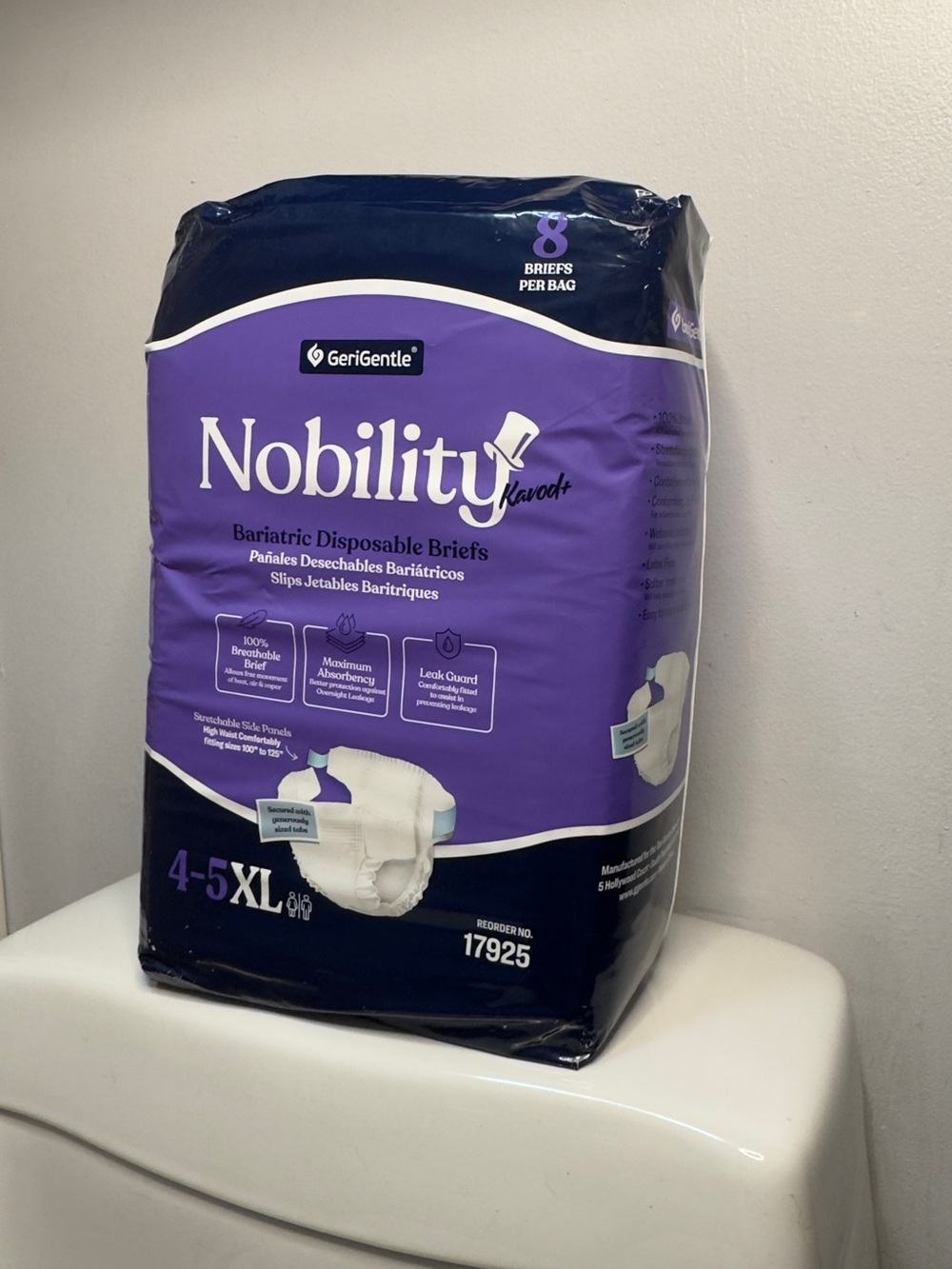 Nobility Bariatric Disposable Briefs - Purple (4-5XL)